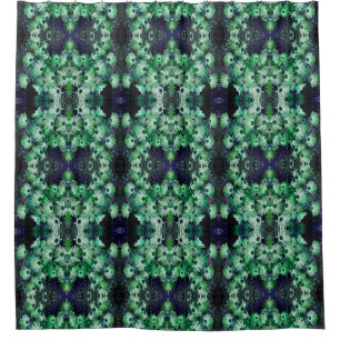 Green Daisy Flowers Abstract Pattern Shower Curtain