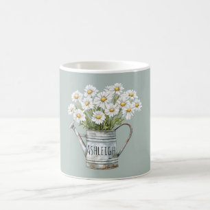 Green Daisy Flowers Coffee Mug