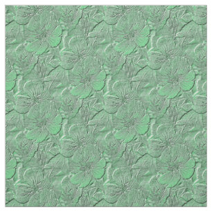 Green Daisy Flowers Nature Art Pattern Fabric