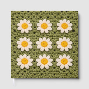 Green Daisy Granny Square Crochet Pattern Floral Guest Book