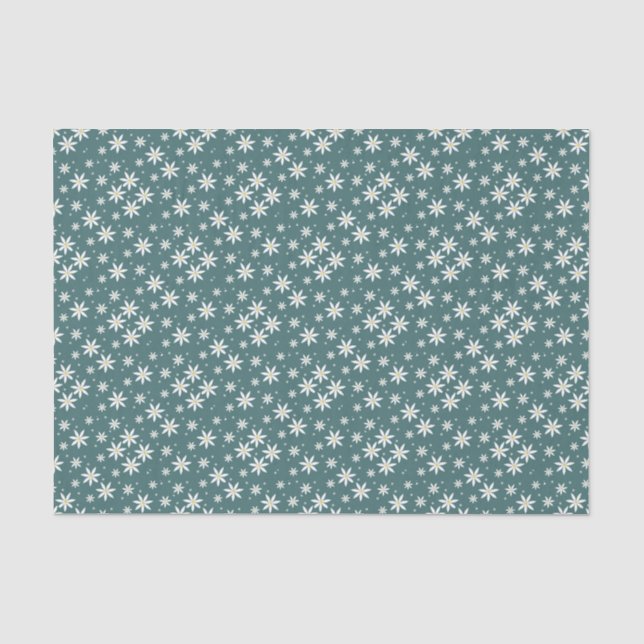 Green Daisy Patterned gift wrap Tissue Paper (Front)