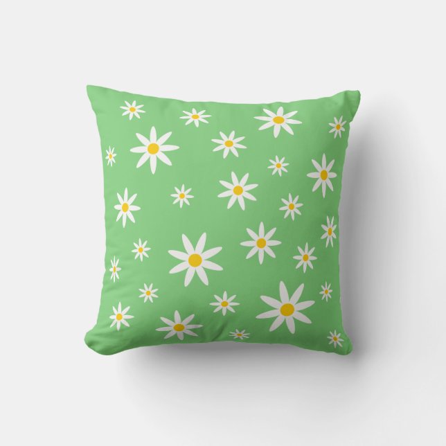 Green Daisy Pillow (Front)