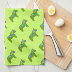 Green Dala Horse Towel