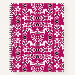Green Dala Swedish Horse Print Notebook