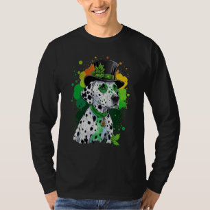 Green Dalmatian shamrock on St Patricks Day Dalmat T-Shirt