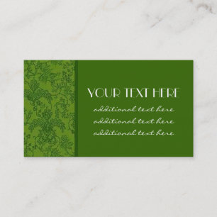 Green Damask Business Card