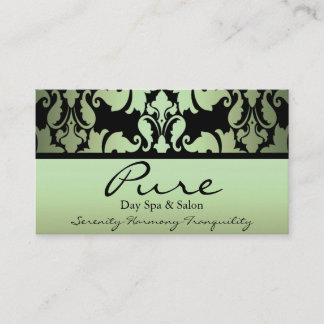 Green Damask Business Card