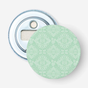 Green damask pattern bottle opener