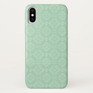 Green damask pattern Case-Mate iPhone case