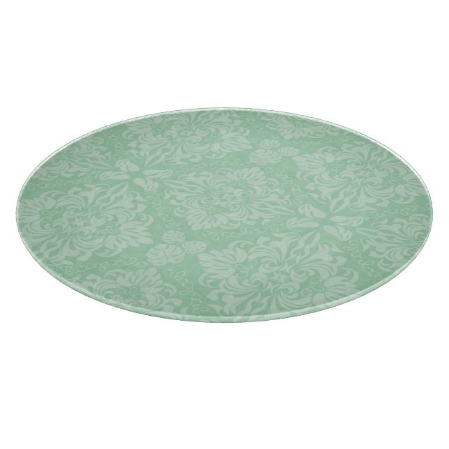Green damask pattern cutting board (Corner)