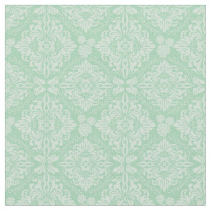 Green damask pattern fabric