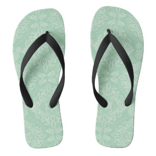 Green damask pattern jandals