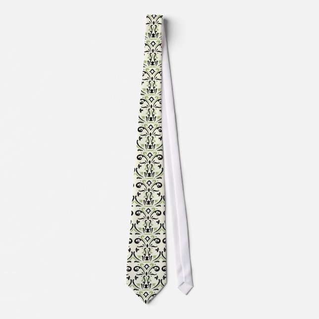 Green Damask Pattern Tie (Front)
