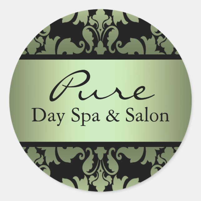 Green Damask Sticker (Front)