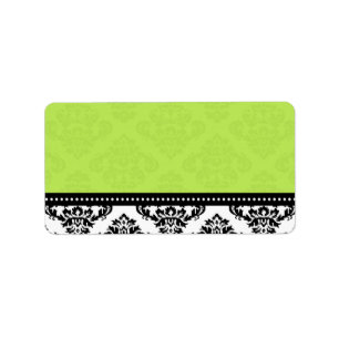 Green Damask Wedding Address Labels