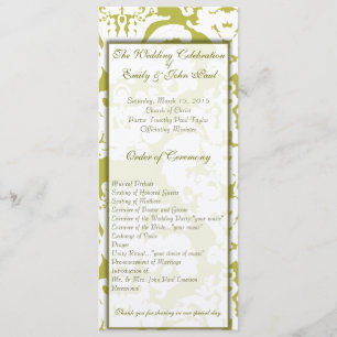 Green Damask Wedding Invitations