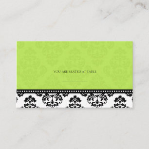 Green Damask Wedding Placecards