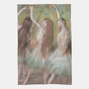 Green Dancers by Edgar Degas, Vintage Ballet Art Tea Towel