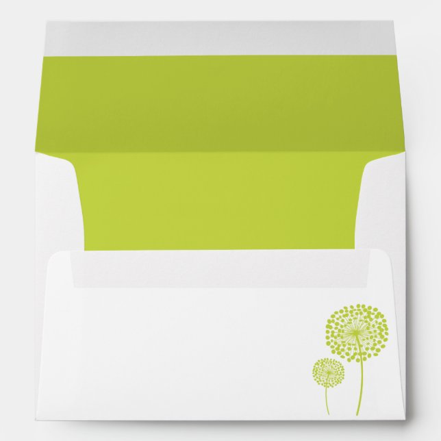 Green Dandelion Wedding Envelope (Back (Bottom))