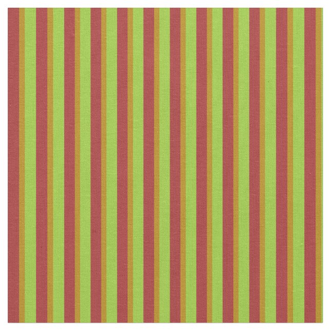 Green, Dark Goldenrod & Brown Coloured Pattern Fabric (Close Up)
