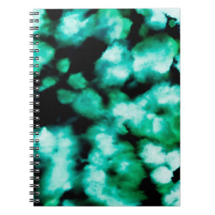 Green Dark Tie Dye. Aquamarine Inspiration Tie Dye Notebook