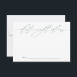 Green Date Night Ideas Newlywed Keepsake Card<br><div class="desc">These beautifully designed cards offer a unique way for wedding guests to share their favourite date night ideas with the bride and groom. Ideal for adding a personal touch to your special day, these cards ensure cherished keepsakes for the happy couple. Perfect for wedding receptions, bridal showers, and engagement parties....</div>