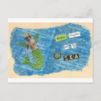 Green Daughter of the Sea Mermaid Postcard