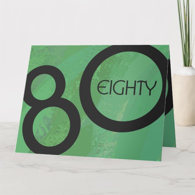 Green Decade 80th Birthday Card (Front)
