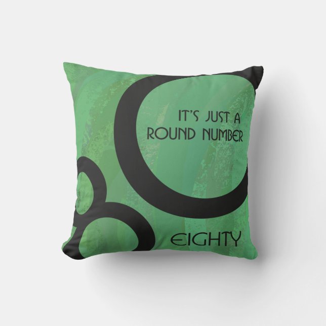 Green Decade 80th Birthday Cushion (Front)