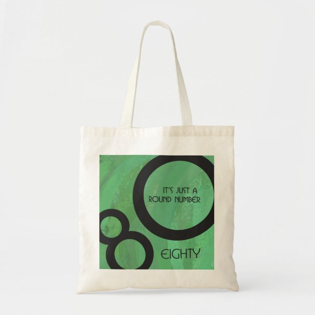 Green Decade 80th Birthday Tote Bag (Front)