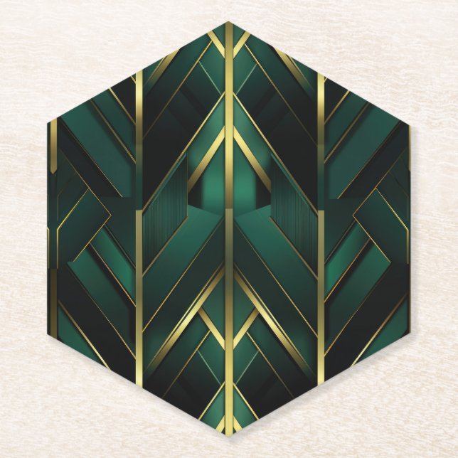 Green Deco Paper Coaster (Front)