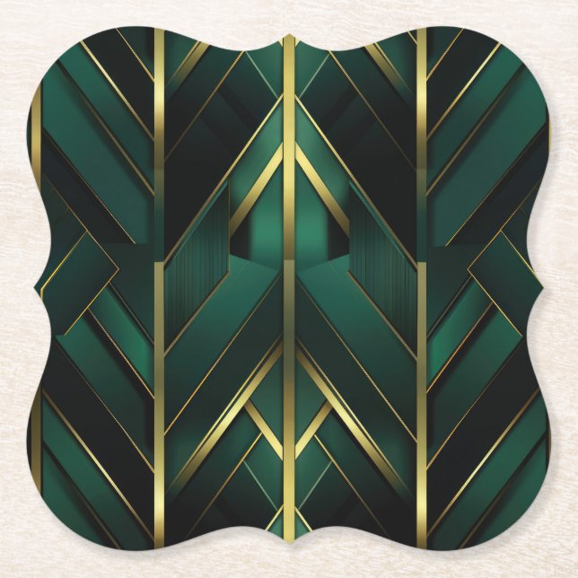 Green Deco Paper Coaster (Front)