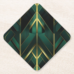 Green Deco Paper Coaster