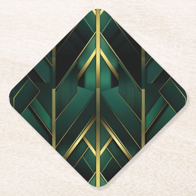 Green Deco Paper Coaster (Front)