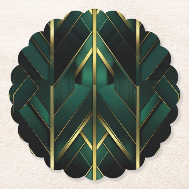 Green Deco Paper Coaster (Front)