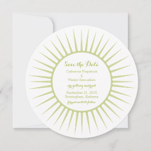 Green Deco Retro Save the Date Invite