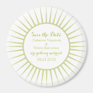 Green Deco Retro Save the Date Magnet