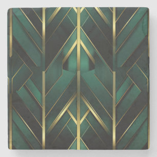 Green Deco Stone Coaster