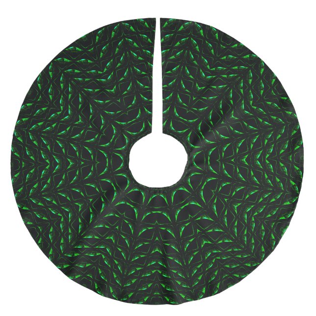Green Decorative Christmas Tree Skirt (Front)