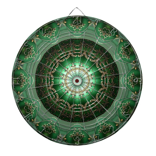 Green Decorative Floral Dartboard (Front)