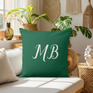 Green Decorative Pillow, Simple Solid Color Cushion