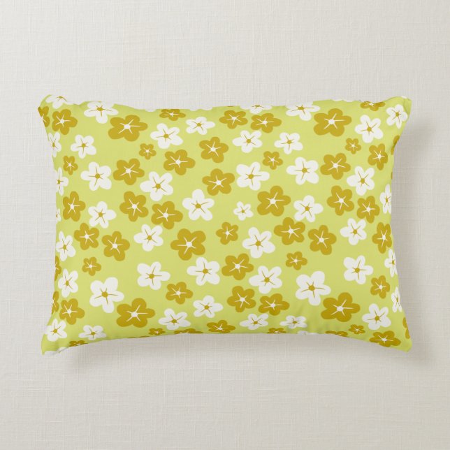 green decorative pillows with floral motif (Front)