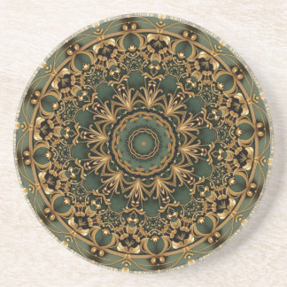 Green Decorative Sandstone Coaster