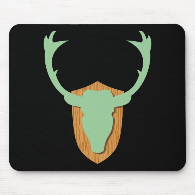 Green Deer Head Mouse Pad (Front)