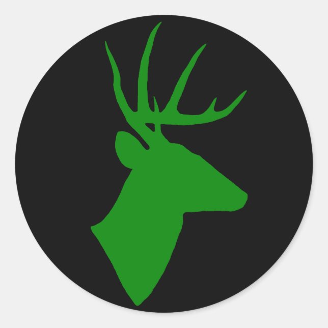 Green Deer Head Sticker (Front)