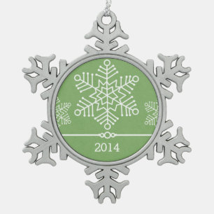 Green Delicate Snowflakes Holiday Ornament