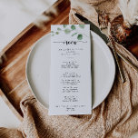 Green Delight Eucalyptus Calligraphy Dinner Menu<br><div class="desc">This green delight eucalyptus calligraphy dinner menu card is perfect for a simple wedding. The design features watercolor hand-drawn elegant botanical eucalyptus branches and leaves. This menu can be used for a wedding reception,  rehearsal dinner,  bridal shower or any event.</div>
