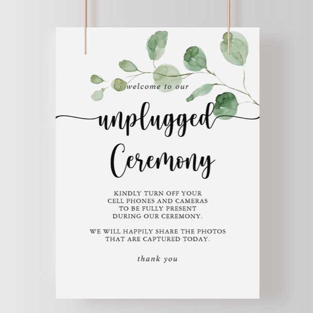 Green Delight Eucalyptus Unplugged Ceremony Sign (Creator Uploaded)