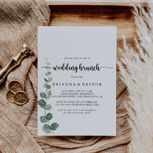 Green Delight Eucalyptus Wedding Brunch  Invitation (Creator Uploaded)