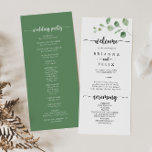 Green Delight Eucalyptus Wedding Program Programme<br><div class="desc">This green delight eucalyptus wedding program is perfect for a simple wedding. The design features watercolor hand-drawn elegant botanical eucalyptus branches and leaves.</div>